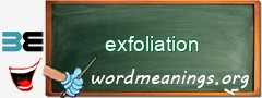 WordMeaning blackboard for exfoliation
